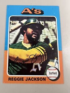 1975 Topps Baseball Reggie Jackson #300- Oakland Athletics Near Mint