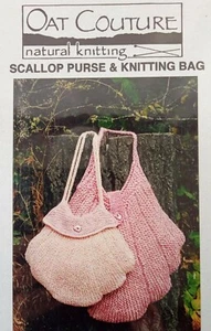 Oat Couture Knitting Pattern SCALLOP PURSE & KNITTING BAG Shell 1998 AC305 - Picture 1 of 2