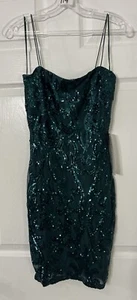 Lovely Day Hello Green Bodycon Prom Sequin Mini Dress Size Medium NWT - Picture 1 of 4
