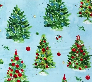 O Christmas Tree Trees Cotton Quilting Fabric Holiday Yule Watercolor Sue Zipkin - Picture 1 of 2