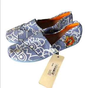 Joy & Mario blue print canvas flats Mens size 8.5 - Picture 1 of 6