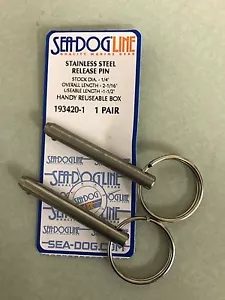 RELEASE PIN SEADOG 1934201 1/4" STAINLESS PAIR BOAT TOPS COVERS BIMINI HARDWARE - Foto 1 di 2