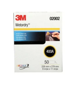 3M 02002 Wetordry 9 in x 11 in 400 Grit 413Q Abrasive Sanding Sheet (50/Box) - Picture 1 of 1