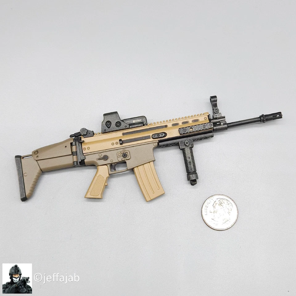 Rifle moderno de armas de fuego SCAR-L STD (TAN) 1:6 Hot Toys para figuras de 12" Foto 1 de 4
