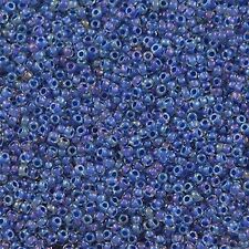 11/0 TOHO Inside-Color Luster Crystal/Caribbean Blue-Lined 15 Grams  #189