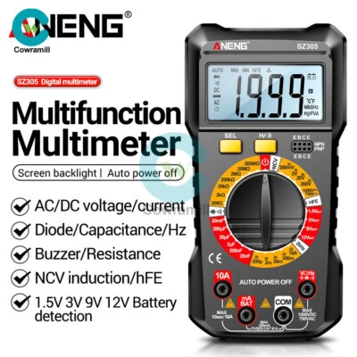 ANENG SZ304/SZ305 Digital Multimeter NCV AC/DC Votage Current Ohm Hz Diode Meter - Image 1 of 4