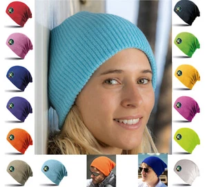Womens Ladies Premium Slouch Beanie Knitted comfy warm Hat Skateboard Surf Ski - Picture 1 of 49