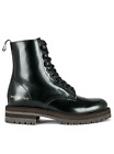 New! COMMON PROJECTS  Women's Leather Combat Boots Black High Shine  40 EU 10 US