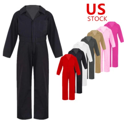 Kids Boys Long Sleeves Coveralls Turndown Collar Jumpsuit Cosplay Costume - Image 1 of 4