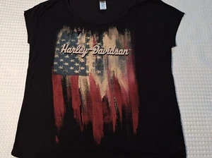 Harley Davidson Rocket Huntsville Alabama Black Boat Neck T-shirt Size L - Picture 1 of 9