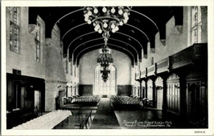 1930'S. INTERIOR, MASONIC HOME. ELIZABETHTOWN, PA. GRAND LODGE. POSTCARD T23 - Picture 1 of 2