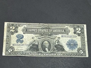 1899 $2 Silver Certificate ***Mini-porthole** Large Note US Bill LOW Shipping!!! - Picture 1 of 2