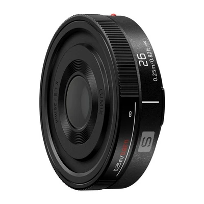 Panasonic S R26 Lumix S 26mm F8 Black Lens with Manual Focus and Portable Body - Image 1 of 4