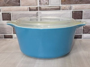 Pyrex 474-B 1,5 Quart Auflaufform mit Deckel 474-C | Blau mit Klarsichtdeckel Lesen - Bild 1 von 23