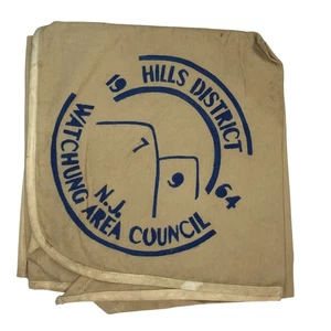 Watchung Area Council NJ 1964 Hills District (WORN) Neckerchief TAN (LB2941) - Picture 1 of 2