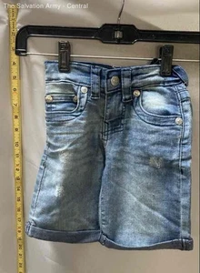 True Religion Boys Blue 5 Pocket Design Flat Front Denim Jean Shorts Size 5Y - Picture 1 of 6
