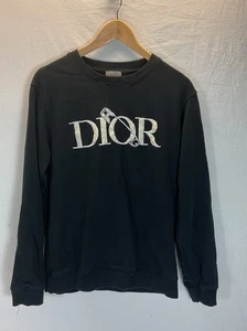 Christian Dior Pin logo Peter Doig Black sweat shirt pullover sz MD ITALY - Picture 1 of 8