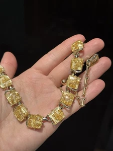 Vintage 60’s Confettif Coro Gold Flake Lucite Necklace - Bild 1 von 7
