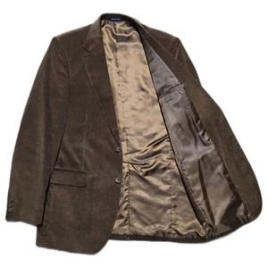 Alan Flusser Mens Jacket Brown Corduroy Blazer Suit Sports Coat 42L Paisley - Picture 1 of 19