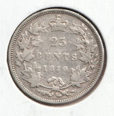 1870 Canadian Quarter - Queen Victoria - Sterling Silver Coin - Image 1 of 2