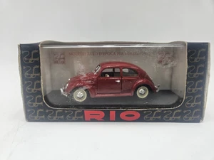 New Rio 88 1:43 Scale Volkswagen Beetle 1948 Sedan Red - Picture 1 of 3