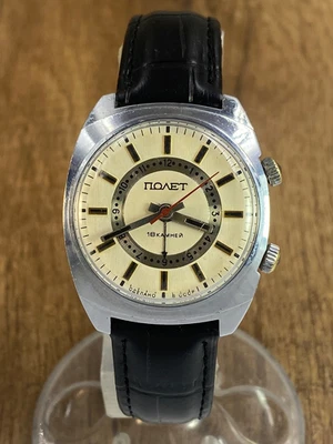 Poljot Alarm Bzzzz vintage mechanical 18j Soviet Era mens wristwatch USSR - Image 1 of 4