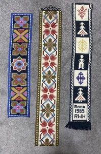 Bell Pull  3 Pic Swedish Vintage Bell Pull, Brass Needlepoint Wall Hanging, - Picture 1 of 7