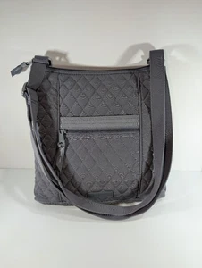 Vera Bradley Top Zip Hipster Crossbody Bag Gray Quilted - Picture 1 of 8