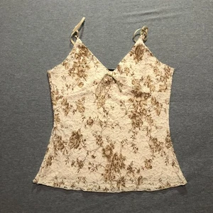 Women's Shirt Small Feminine Boho Floral Fairy All Over Print Eggshell Beige - Picture 1 of 5