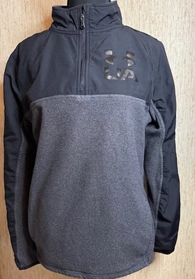 Pullover Under Armour Unisex Juvenil Negro/Gris 1/4 Cremallera Talla XL Foto 1 de 4