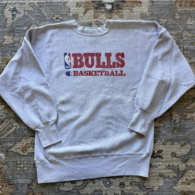 Sudadera De Colección Años 90 Campeón Tejido Inverso NBA Chicago Bulls Gris Grande L Foto 1 de 4
