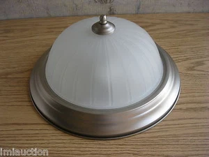 Access Lighting 20619 BS FRM Oberon 2 Light Flush Mount Brushed Steel Frost Glas - Picture 1 of 4