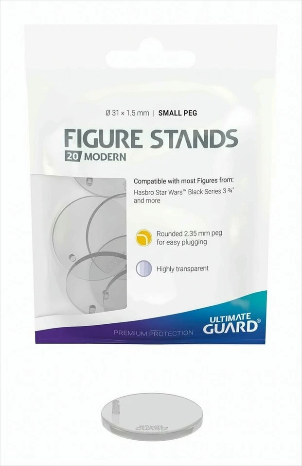HEO GMBH GW26ab Ultimate Guard Standfüße für Actionfiguren, Transparent Neu & OVP