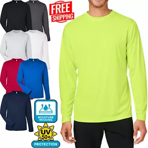Mens Long Sleeve Moisture Wicking UV 50+ T-Shirt Dri Fit Fishing Boat Tee XS-6XL - Picture 1 of 9