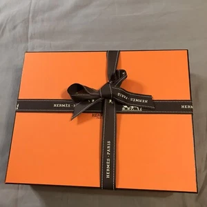 Hermes Scatola Vuota 12,75x10x3 Nastro Portaoggetti Regalo Arancione - Foto 1 di 19