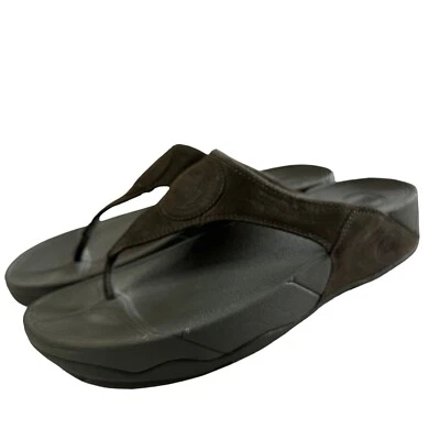 Sandalias FitFlop Mujer 10 Verde Oasis Chanclas Tanga Puntera Gamuza Tonificación Verano Foto 1 de 4