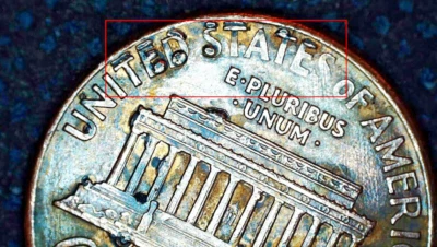 { 1990 P Lincoln Memorial Cent DDR Double Die # 254 - Image 1 of 3