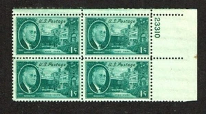 1945 U.S.CLASSIC Roosevelt Commemorative 1c Green Plt# Blk of 4 Sc#930 M/NH/OG - Picture 1 of 1