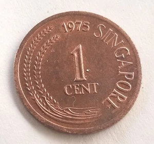 SINGAPORE ONE CENT COIN 1975 CIRCULATED - Picture 1 of 2