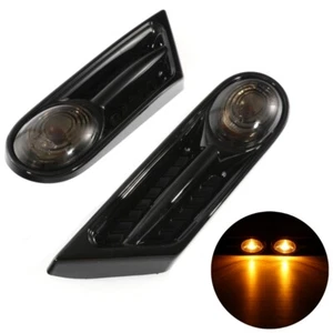 Pair Smoked Indicator Repeater Side Marker Light For BMW MINI COOPER R56 R57 - Picture 1 of 12