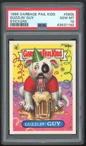 Garbage Pail Kids 14th Series #560b Guzzlin' Guy PSA 10 GEM MINT Nameplate ERROR - Picture 1 of 3
