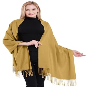 Bufanda beige 100% chal cachemira pashmina hecha a mano en ropa CJ *NUEVO* - Imagen 1 de 14