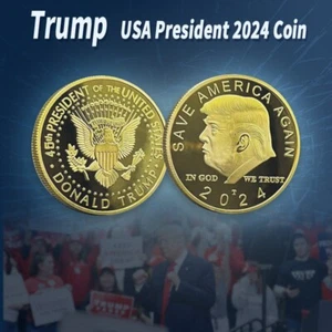 2025 Great 45Th President Donald Trump Silver EAGLE USA Flag Commemorative Coin - Picture 1 of 6