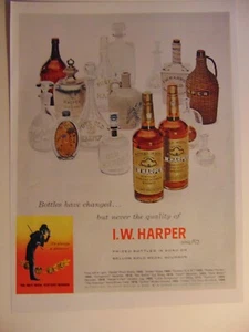 1964 I. W. HARPER BOURBON viele Flaschen Vintage Printanzeige - Bild 1 von 1