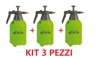 IRIS 3X POMPA MANUALE A PRESSIONE SPRUZZIONO NEBULIZZATORE 2 LITRI DA GIARDINO CASA