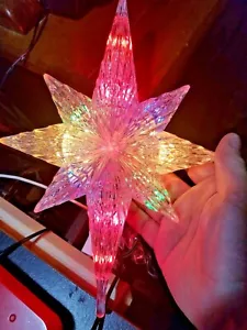 11 Light Star Baumspitze 11" mehrfarbige Glühbirnen doppelseitig Kunststoff Innenbereich - Bild 1 von 3
