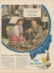 1948 Pabst Blue Ribbon Beer Miss Glady's Swarthout Mr Frank Chapman Vtg Print Ad - Picture 1 of 1