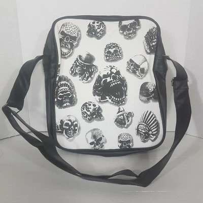 Skulls White Background Philco Messenger Bag Satchel Purse  - Image 1 of 4