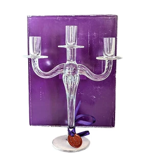 William Yeoward Crystal Gabrielle 3 Candle Candelabra In Original Box 13" - Picture 1 of 11