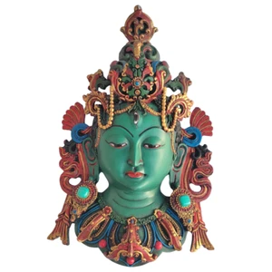 Shiva Mask 12" Ektara Wall Décor hanging Sculpture Gemstone work Religious Gift - Picture 1 of 5
